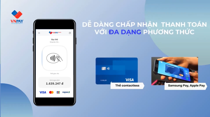 VNPAY SoftPOS ứng dụng công nghệ NFC chấp nhận đa dạng hình thức thanh toán