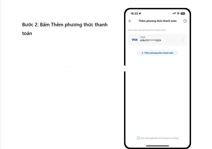 Bước 2 tích hợp thẻ tín dụng vào điện thoại trên VNPAY
