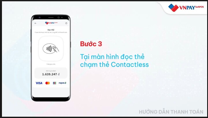 Quy trình thực hiện bước 3 để tiến hành giao dịch trên VNPAY SoftPos