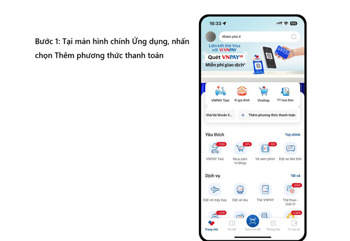 Bước 1 thực hiện tích hợp thẻ tín dụng vào điện trên VNPAY