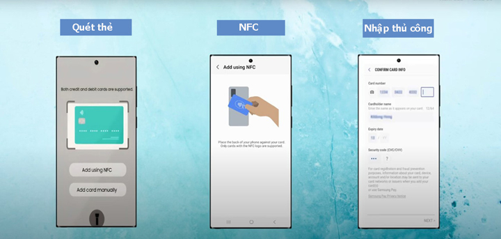 Bước 3 tích hợp thẻ tín dụng vào điện thoại trên Samsung Pay